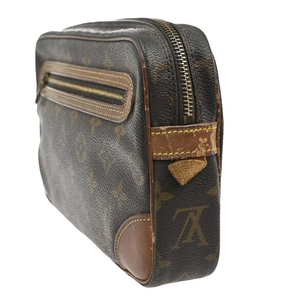 LOUIS VUITTON Marly Dragonne GM Clutch Hand Bag Monogram Brown - Picture 5 of 5